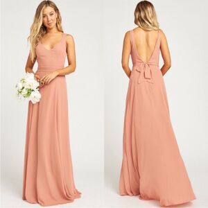 NWT Show Me Your Mumu Jenn Maxi Dress Rustic Mauve Crisp Size XXS